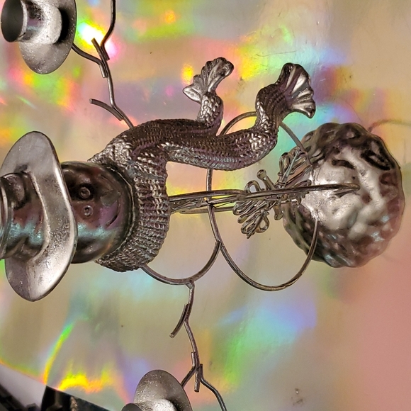 12 inches tall metal snowman candle holder - Picture 2 of 6